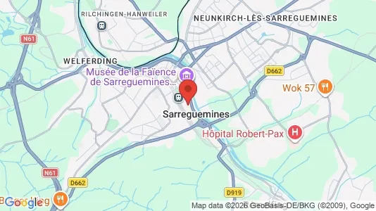 Apartments for rent i Sarreguemines - kort over placeringen