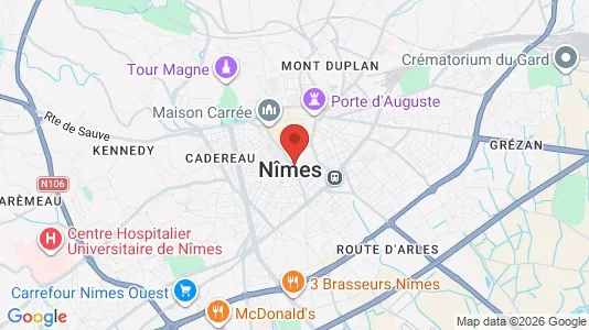 Apartments for rent i Nîmes - kort over placeringen