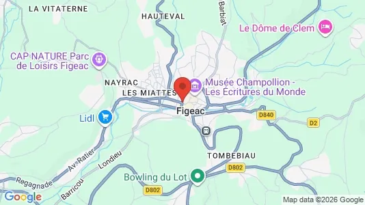 Apartments for rent i Figeac - kort over placeringen