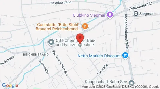 Apartments for rent i Chemnitz - kort over placeringen