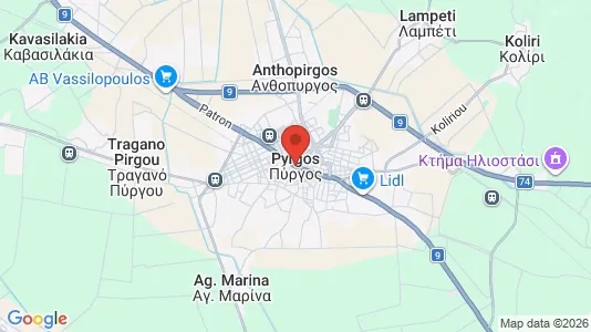 Apartments for rent i Pyrgos - kort over placeringen