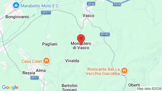Apartments for rent i Monastero di Vasco - kort over placeringen