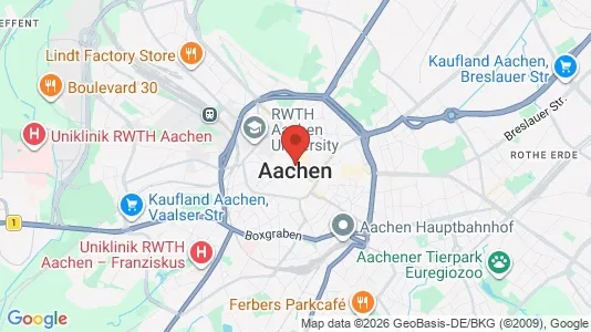 Apartments for rent i Aachen - kort over placeringen
