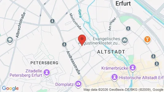 Apartments for rent i Erfurt - kort over placeringen