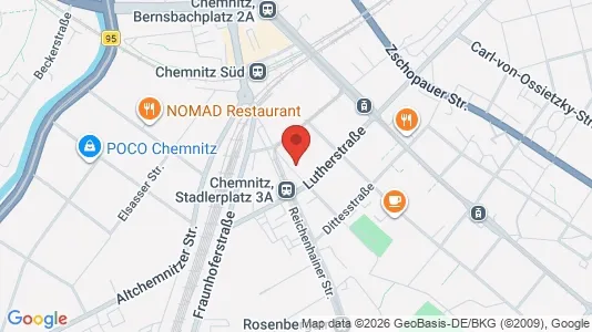 Apartments for rent i Chemnitz - kort over placeringen