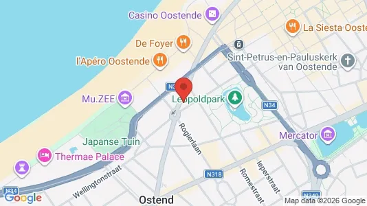 Apartments for rent i Oostende - kort over placeringen