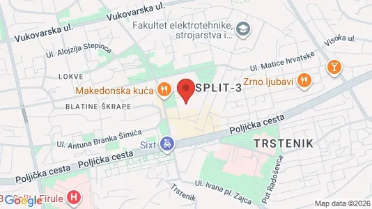 Apartments for rent i Split - kort over placeringen