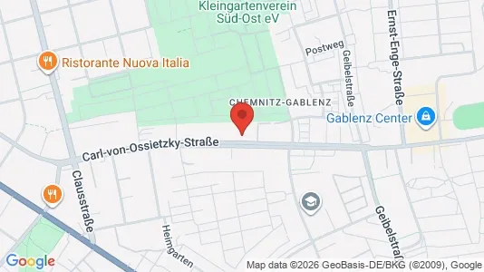 Apartments for rent i Chemnitz - kort over placeringen