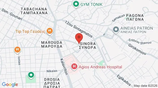 Apartments for rent i Patras - kort over placeringen