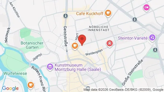 Apartments for rent i Halle (Saale) - kort over placeringen