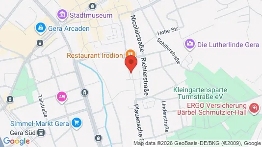 Apartments for rent i Gera - kort over placeringen