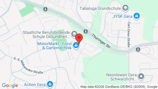 Apartments for rent i Gera - kort over placeringen