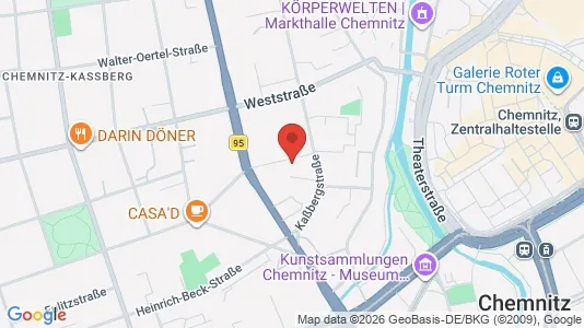 Apartments for rent i Chemnitz - kort over placeringen