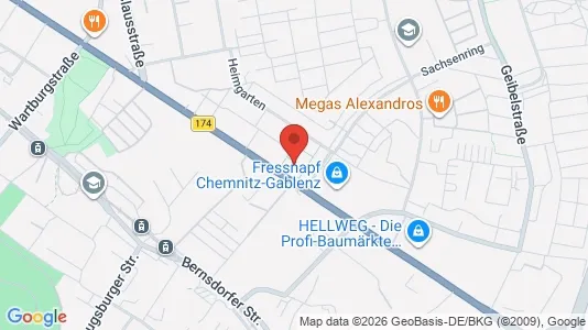 Apartments for rent i Chemnitz - kort over placeringen