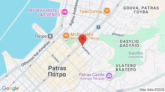 Apartments for rent i Patras - kort over placeringen