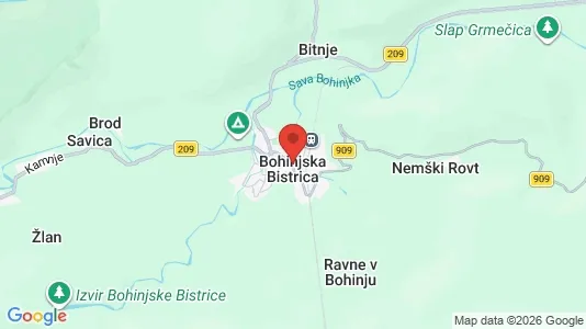 Apartments for rent i Bohinj - kort over placeringen