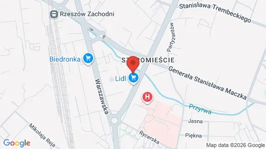 Apartments for rent i Rzeszów - kort over placeringen