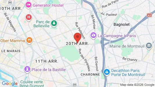 Rooms for rent i Paris 20ème arrondissement - kort over placeringen