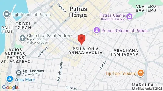 Apartments for rent i Patras - kort over placeringen
