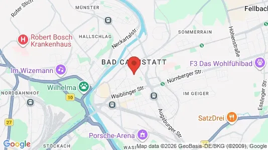 Apartments for rent i Stuttgart Bad Cannstatt - kort over placeringen
