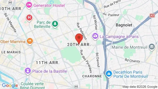 Apartments for rent i Paris 20ème arrondissement - kort over placeringen