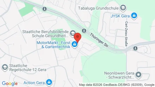 Apartments for rent i Gera - kort over placeringen