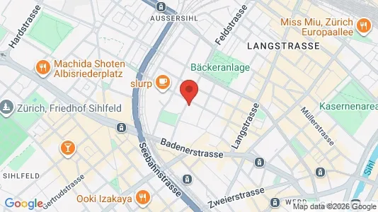 Apartments for rent i Zürich Distrikt 4  - Aussersihl - kort over placeringen