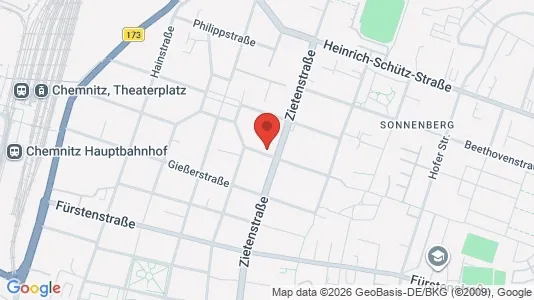 Apartments for rent i Chemnitz - kort over placeringen