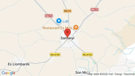 Apartments for rent i Santanyí - kort over placeringen