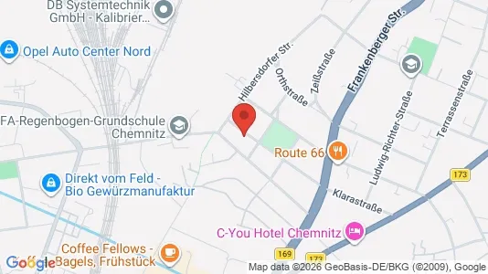 Apartments for rent i Chemnitz - kort over placeringen
