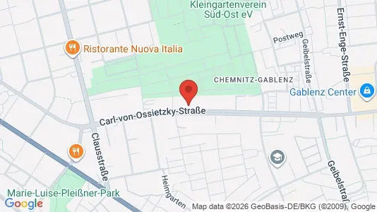 Apartments for rent i Chemnitz - kort over placeringen