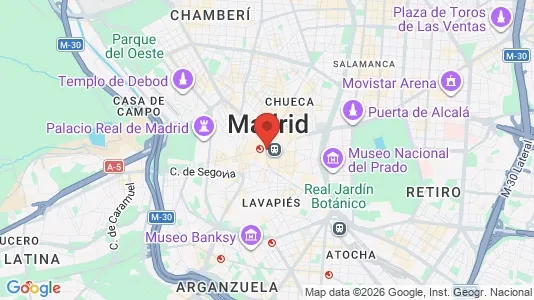 Apartments for rent i Madrid Centro - kort over placeringen