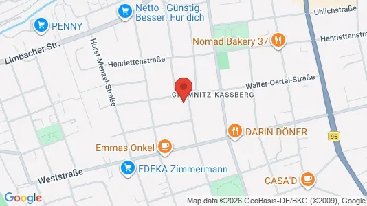Apartments for rent i Chemnitz - kort over placeringen