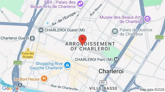 Apartments for rent i Charleroi - kort over placeringen