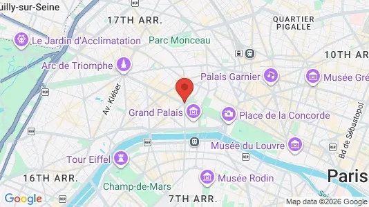Apartments for rent i Paris 8ème arrondissement - kort over placeringen