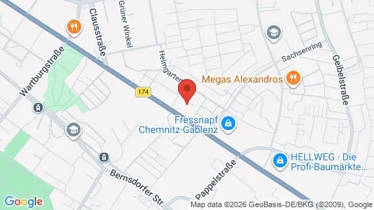 Apartments for rent i Chemnitz - kort over placeringen