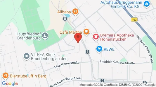 Apartments for rent i Brandenburg an der Havel - kort over placeringen