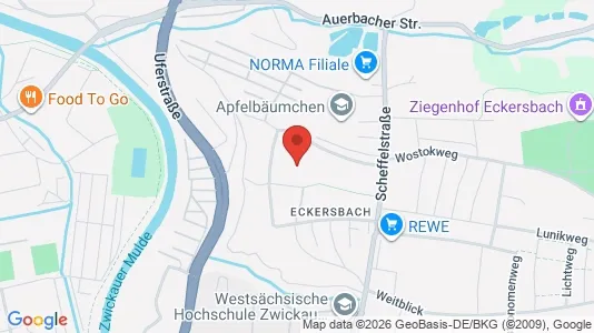 Apartments for rent i Zwickau - kort over placeringen