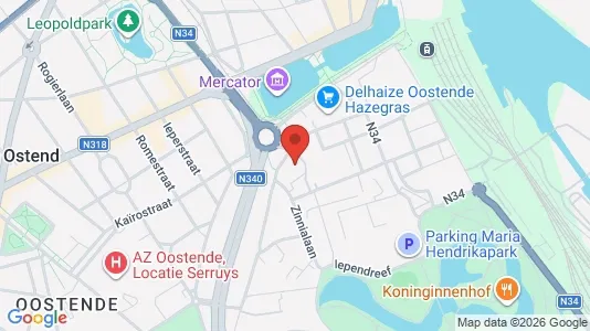 Apartments for rent i Oostende - kort over placeringen