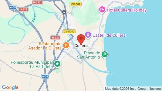 Apartments for rent i Cullera - kort over placeringen