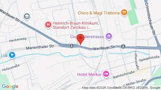 Apartments for rent i Zwickau - kort over placeringen