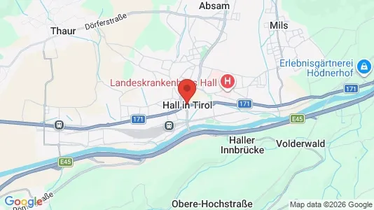 Apartments for rent i Hall in Tirol - kort over placeringen