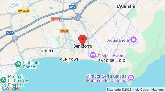 Apartments for rent i Benidorm - kort over placeringen