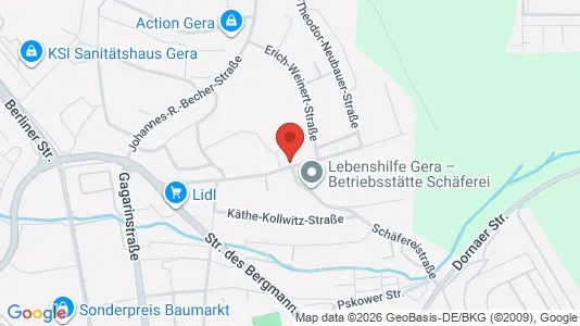 Apartments for rent i Gera - kort over placeringen