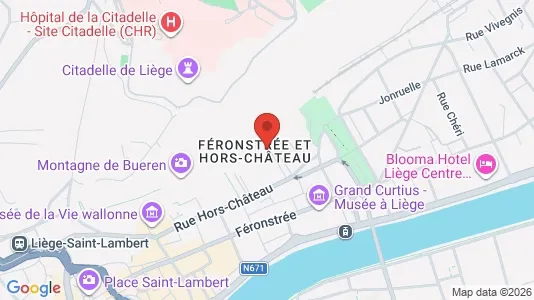 Apartments for rent i Luik - kort over placeringen