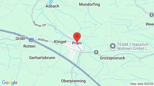 Apartments for rent i Pram - kort over placeringen