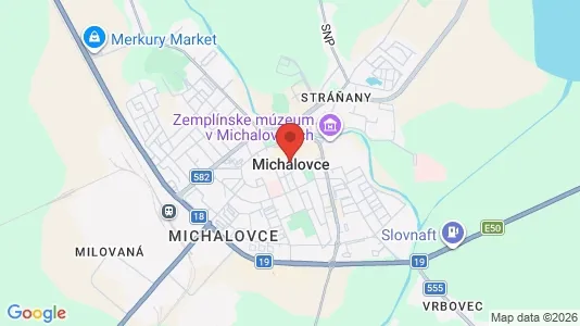 Apartments for rent i Michalovce - kort over placeringen