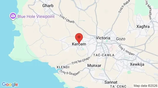 Houses for rent i Ta' Kerċem - kort over placeringen
