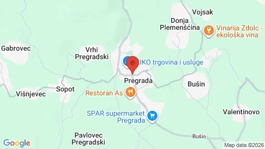 Apartments for rent i Pregrada - kort over placeringen