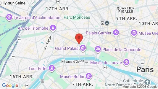 Apartments for rent i Paris 8ème arrondissement - kort over placeringen